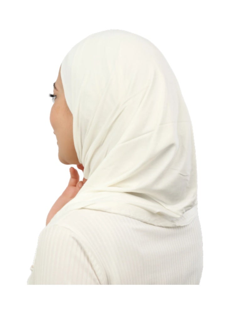 Piece Syrian Hijab Set (Open-Ended Bandana + Slip-on Khimar) - Premium Cotton Lycra - Multi-Colors - Image 3
